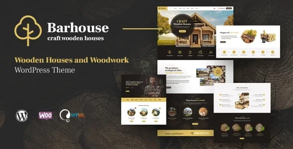 Barhouse - Wooden House Construction and Woodworks WordPress Theme — homepage layout