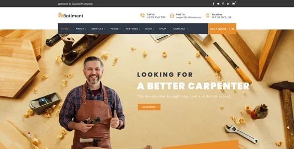 Batiment - Construction & Building  WordPress Theme — interior page design
