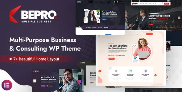 Bepro - Multipurpose Business WordPress Theme — homepage layout