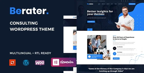 Berater - Consulting WordPress Theme — homepage layout