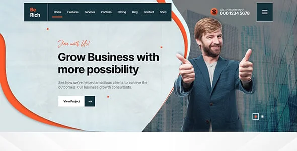 Berich - Consulting Corporate WordPress Theme — design detail view