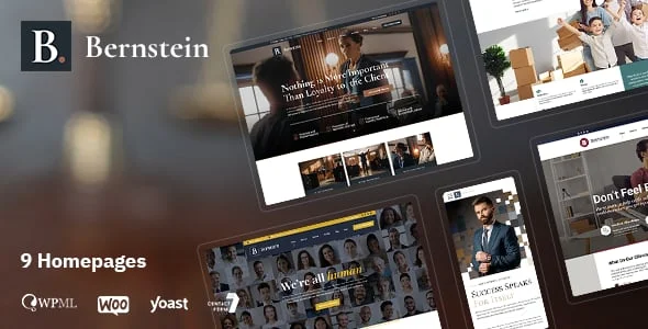 Bernstein - Lawyer & Attorney WordPress Theme — homepage layout