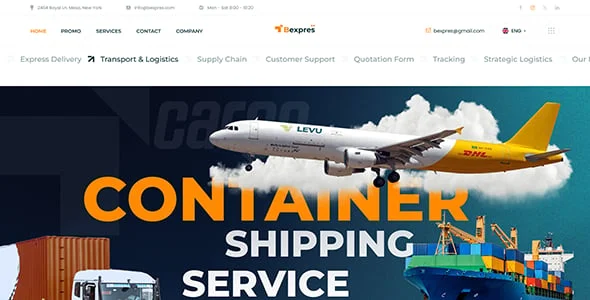 Bexpres - Transport & Logistics WordPress Theme — design detail view