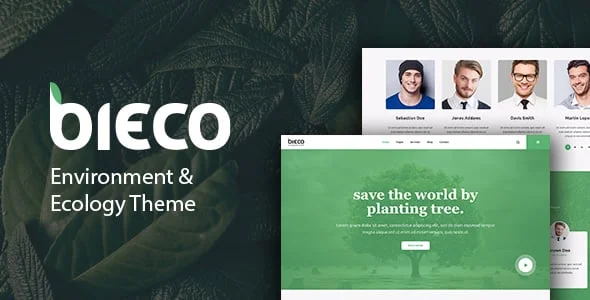 Bieco - Environment & Ecology WordPress Theme — homepage layout
