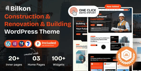 BilKon - Construction & Renovation & Building WordPress Theme — homepage layout
