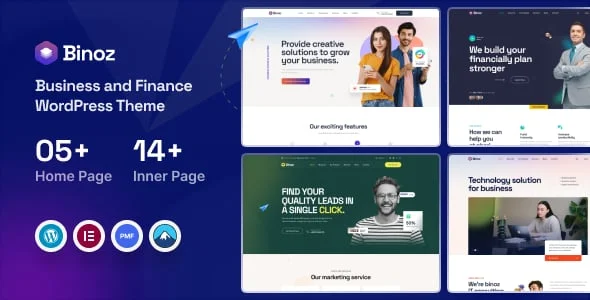 Binoz - Business Agency WordPress Theme — homepage layout