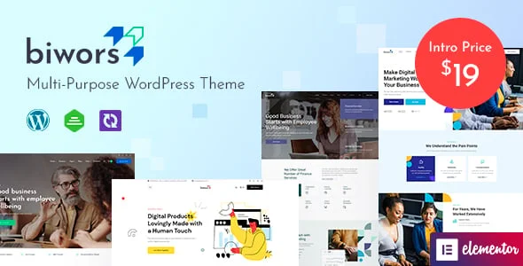 Biwors - Modern & Multipurpose WordPress Theme — homepage layout