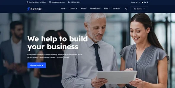 Bizdesk - Business Consulting WordPress Theme — design detail view