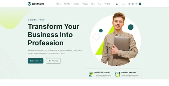BizMaster - Business Consulting WordPress Theme — blog and article listing
