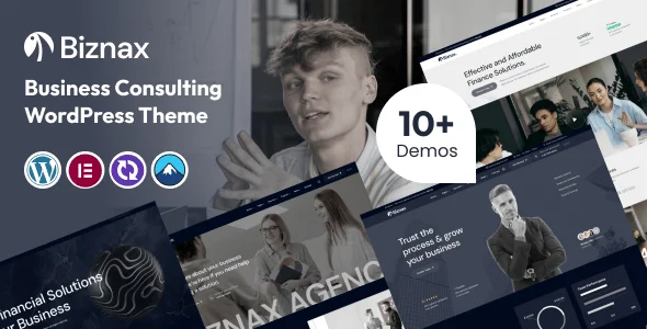 Biznax - Business Consulting WordPress Theme — homepage layout