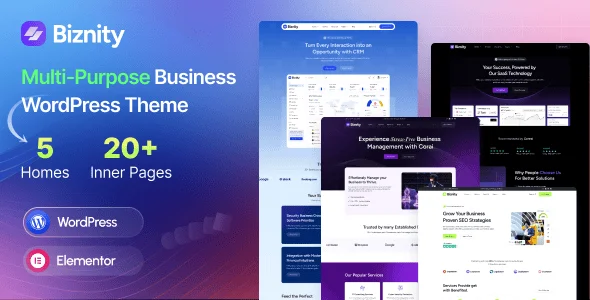 Biznity – Multipurpose Business WordPress Theme — homepage layout