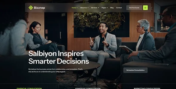 Bizznep - Business Consulting WordPress Theme — interior page design
