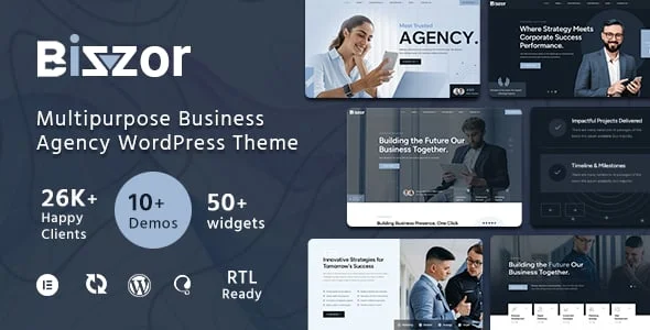 Bizzor - Multipurpose Business Agency WordPress Theme — homepage layout