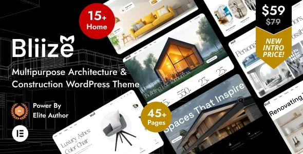 Bliize - Multipurpose Architecture WordPress Theme — homepage layout