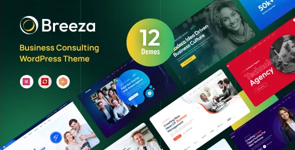 Breeza - Business Consulting WordPress Theme — homepage layout