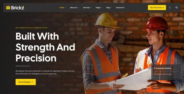 Brickz – Construction WordPress Theme — blog and article listing