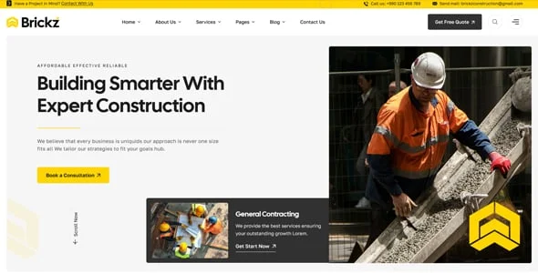 Brickz – Construction WordPress Theme — single post layout