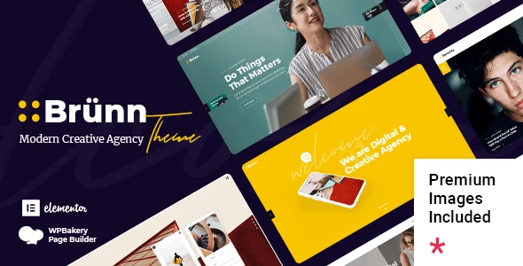 Brünn - Creative Agency WordPress Theme — homepage layout