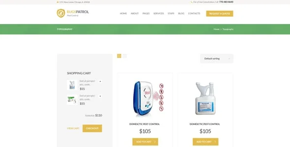 BugsPatrol - Pest Control  & Disinsection Services WordPress Theme — interior page design