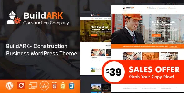 BuildARK- Construction Business WordPress Theme — homepage layout