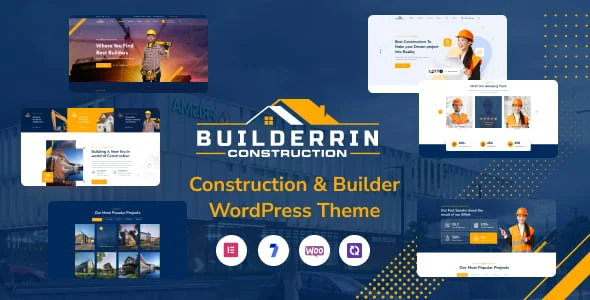 Builderrin - Construction Building WordPress Theme — homepage layout