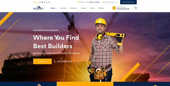 Builderrin - Construction Building WordPress Theme — blog and article listing