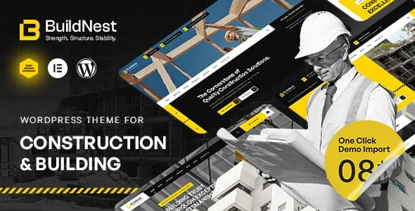Buildnest - Construction WordPress Theme — homepage layout