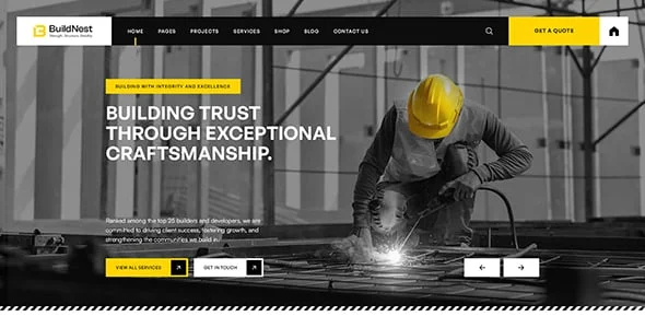 Buildnest - Construction WordPress Theme — interior page design