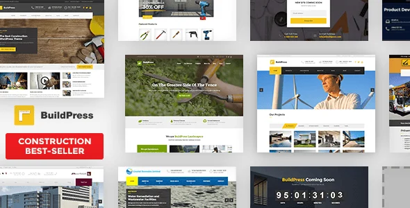 BuildPress — Multi-purpose Construction and Landscape WordPress Theme — homepage layout