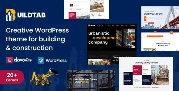 BuildTab - Construction Firm WordPress Theme — homepage layout