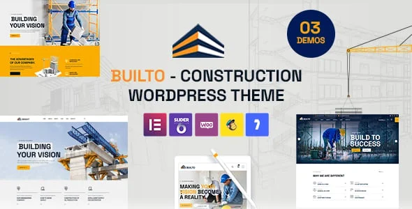 Builto - Engineering Construction WordPress Theme — homepage layout