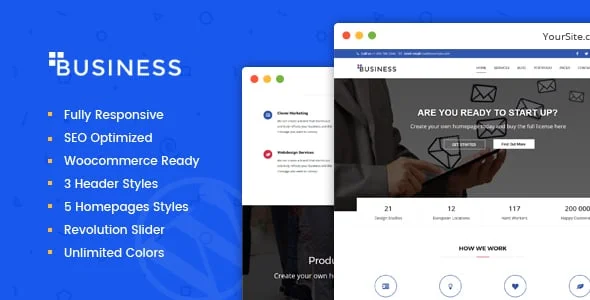 Business - Multi-Purpose Portfolio and Woocommerce WordPress Theme — homepage layout