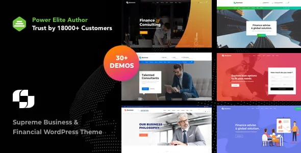 Businext - Business, Finance & Crypto Currency WordPress Theme — homepage layout