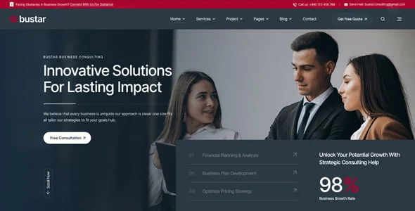 Bustar – Business Consulting WordPress Theme — blog and article listing
