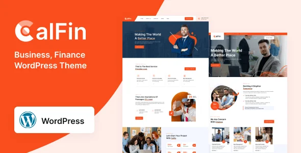 Calfin - Business Finance WordPress Theme — homepage layout