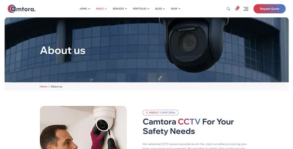 Camtora - CCTV and Security WordPress Theme — interior page design