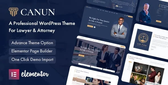 Canun - Lawyer & Attorney WordPress Theme — homepage layout