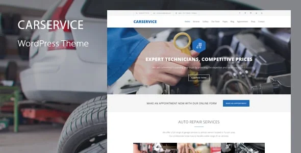 Car Service - Mechanic & Auto Repair WordPress Theme — homepage layout
