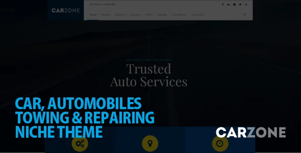 Car Zone - Towing & Repair WordPress Theme — homepage layout