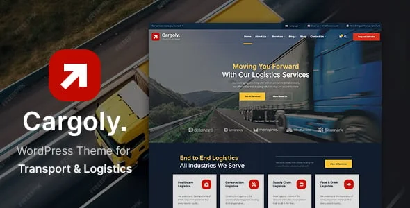 Cargoly - Logistics & Transportation WordPress Theme — homepage layout