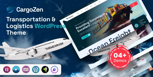 Cargozen - Transportation & Logistics WordPress Theme — homepage layout