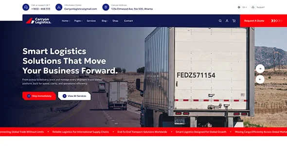 Carryon - Transportation & Logistics WordPress Theme — interior page design