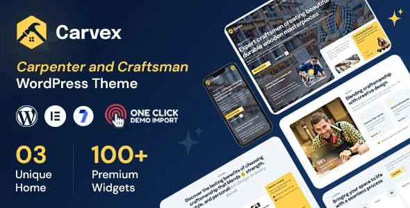 Carvex - Carpenter WordPress Theme — homepage layout