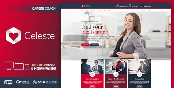 Celeste - Life Coach & Therapist WordPress Theme — interior page design