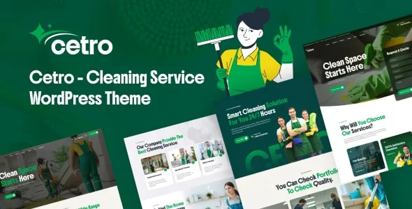 Cetro - Cleaning Service WordPress Theme — homepage layout