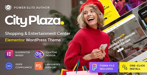 City Plaza - Entertainment Center & Shopping Mall WordPress Theme — homepage layout