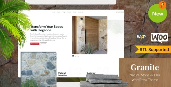 Cladding- Natural Stone & Tiles WordPress Theme — homepage layout