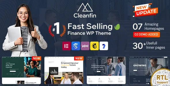 Cleanfin - Finance Consulting WordPress Theme + RTL — homepage layout
