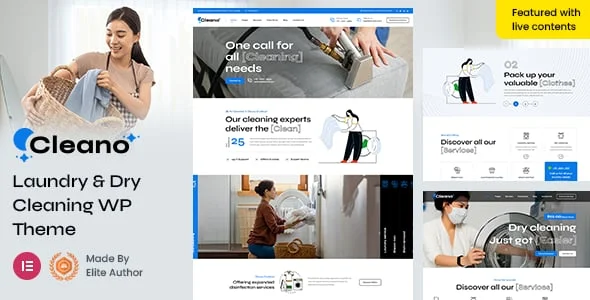 Cleano - Dry Cleaning & Laundry Service WordPress Theme — homepage layout