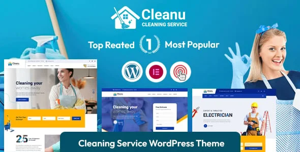 Cleanu - Cleaning Services WordPress Theme — homepage layout